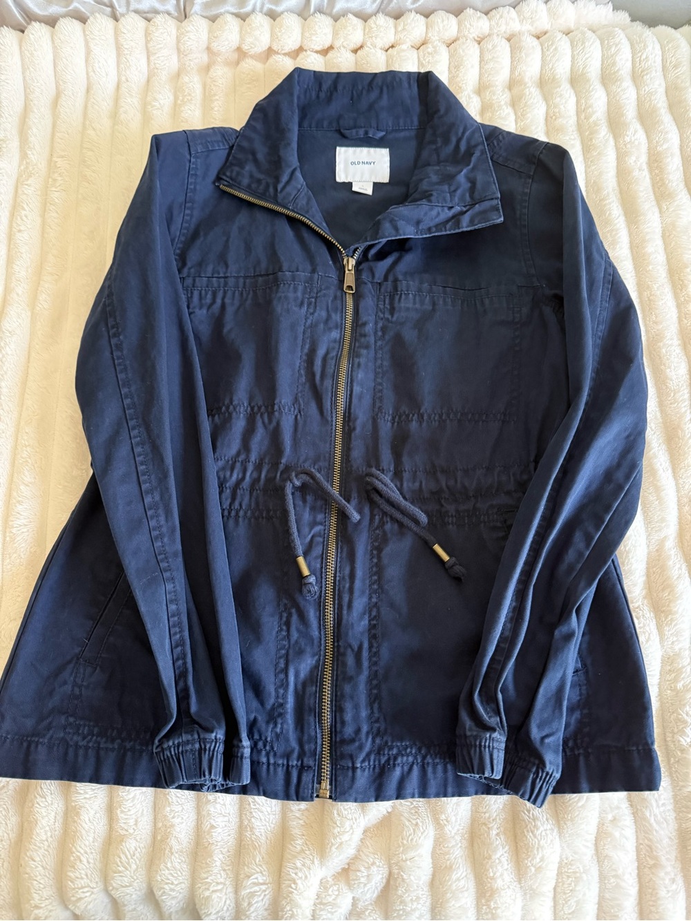 Old Navy Navy Drawstring Utility Jacket